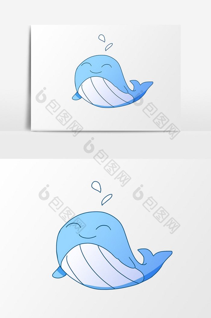 手绘卡通世界海洋日可爱鲸鱼