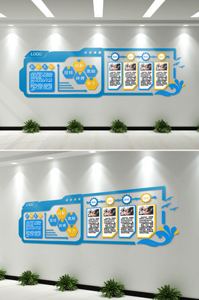 大气公司学校企业文化墙创意照片墙形象墙