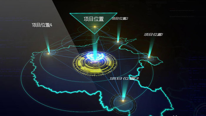 原创河南地图业务分布蓝色科技AE模板