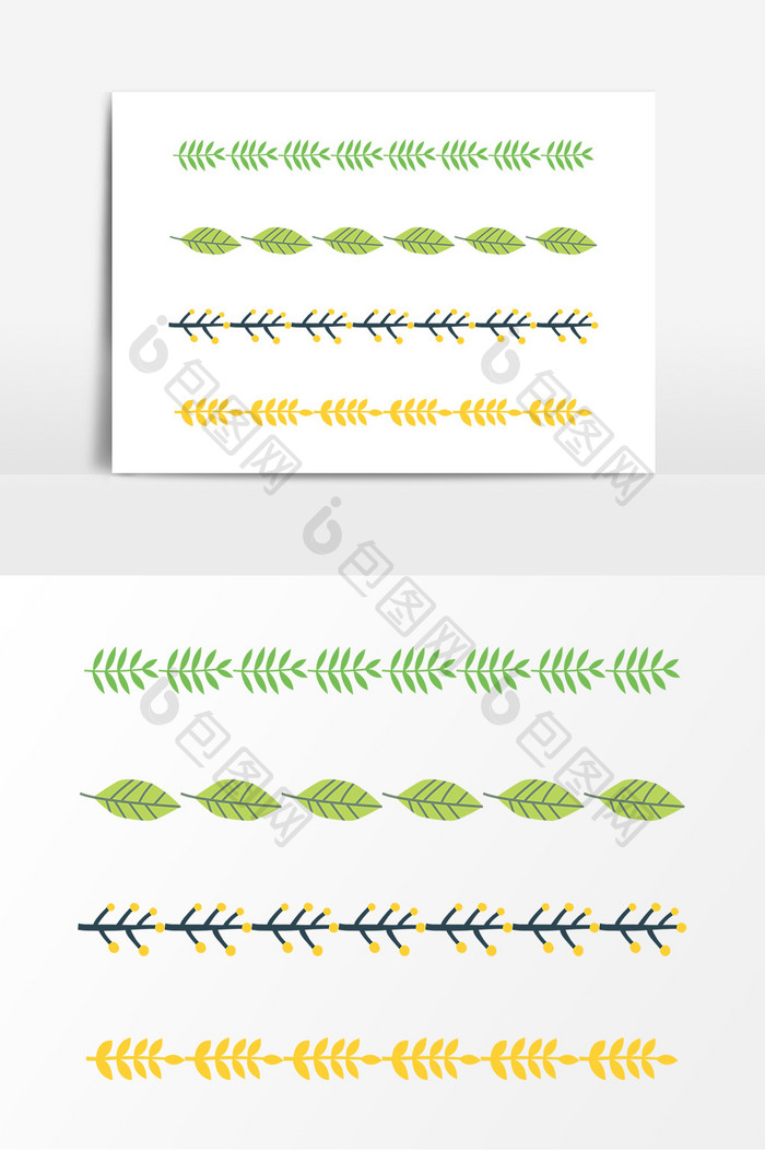 植物叶片分割线设计素材