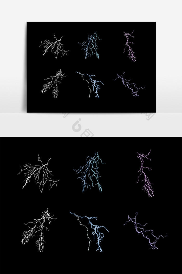 闪电效果设计素材