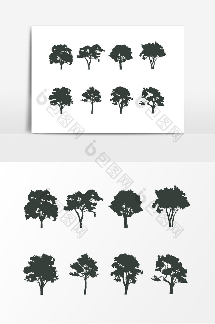 黑色树木设计元素