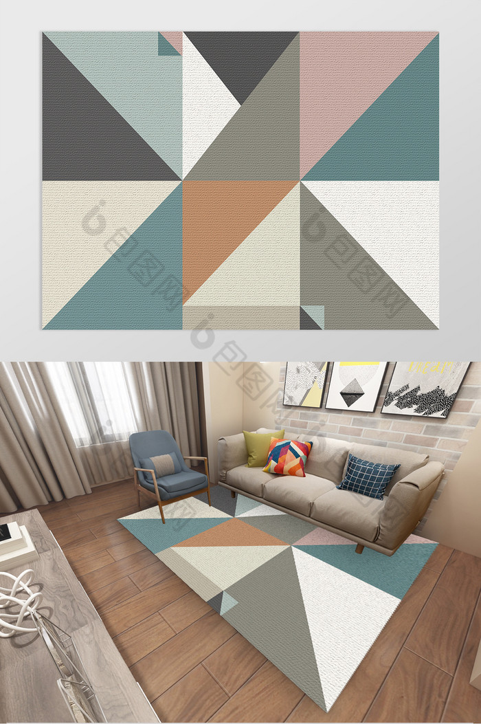 北欧现代柏拉图时尚几何客厅卧室地毯图案图片图片
