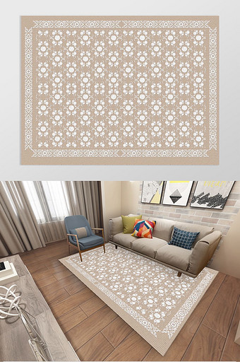 欧式复古宫廷花纹客厅卧室地毯图案图片