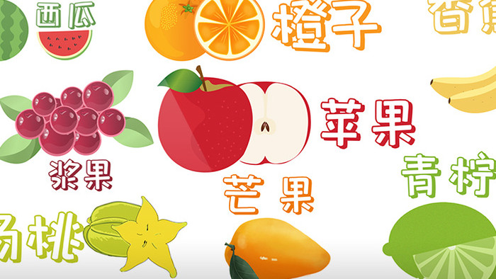 8组水果综艺字幕可修改文字AE模板
