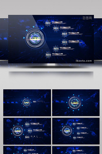 蓝色科技信息文字展示大气AE模板图片