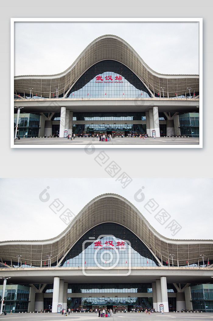 武汉站高铁动车站摄影图