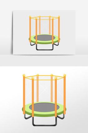 手绘运动健身跳跳床蹦蹦床插画