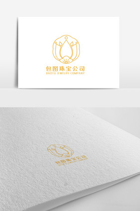 简洁大方花的主题饰品公司logo设计