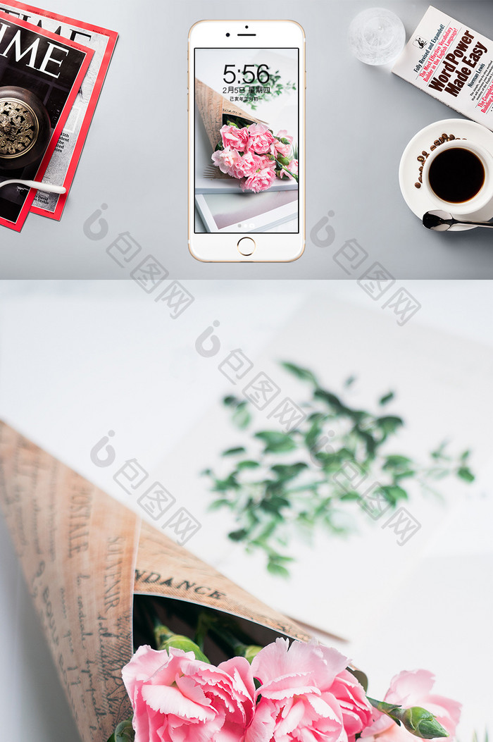 康乃馨花束礼物手机壁纸 图片下载 包图网