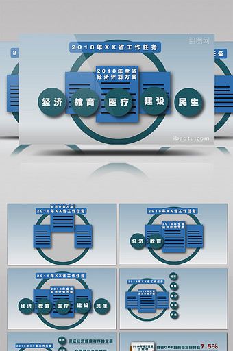 经济解读项目建设政府报告AE模板图片