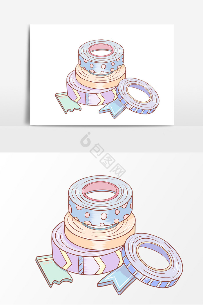 彩色胶带纸形象图片