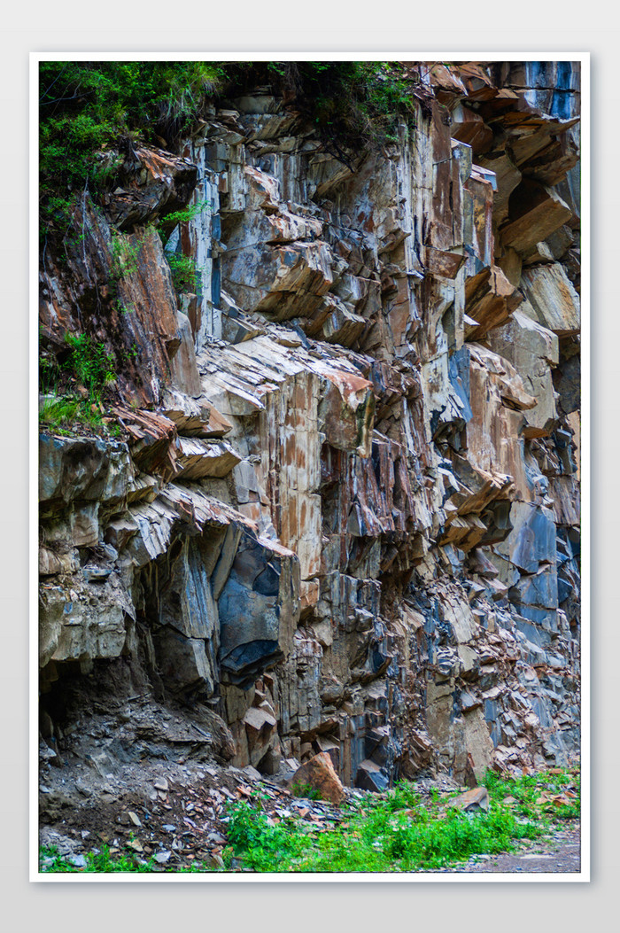 四川四姑娘山岩石落石岩壁摄影图图片图片
