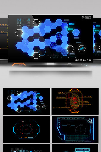 高科技HUD信息界面UI特效AE模板图片