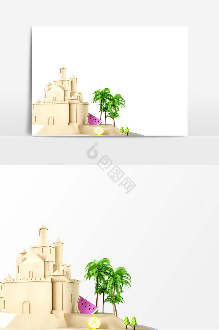 沙滩城堡装饰图片