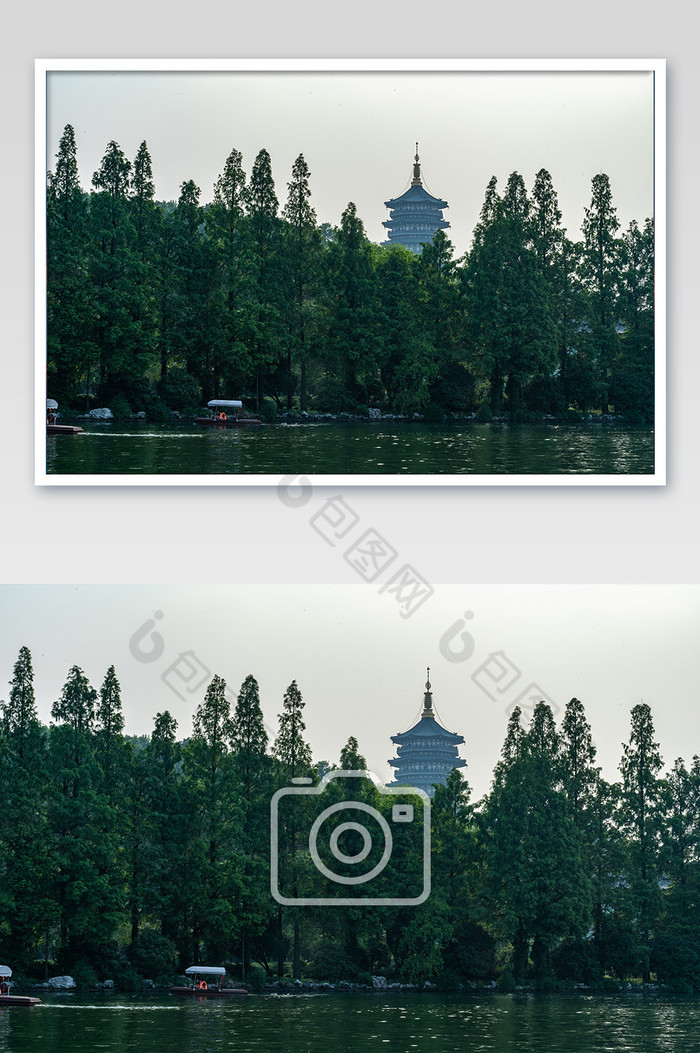 西湖雷峰塔西湖水旅行度假摄影图图片图片
