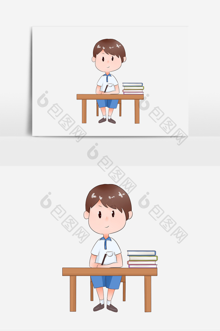 高考男孩复习功课人物png下载-包图网