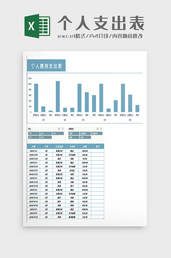 个人支出计算器excel模板图片
