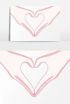 浪漫情人节比心手势图片