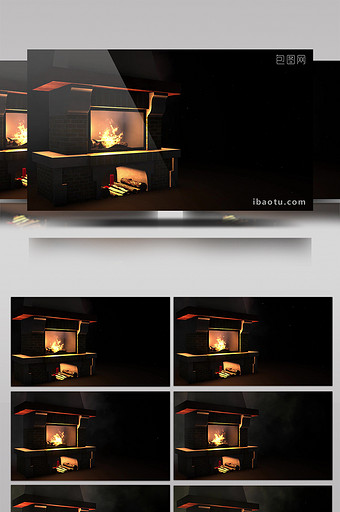 大气炉子火焰唯美企业宣传展示合成视频素材图片