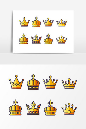黄色皇冠王冠设计元素