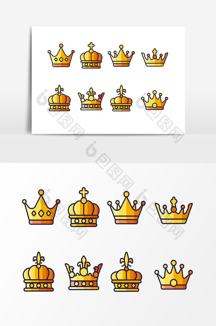黄色皇冠王冠设计元素