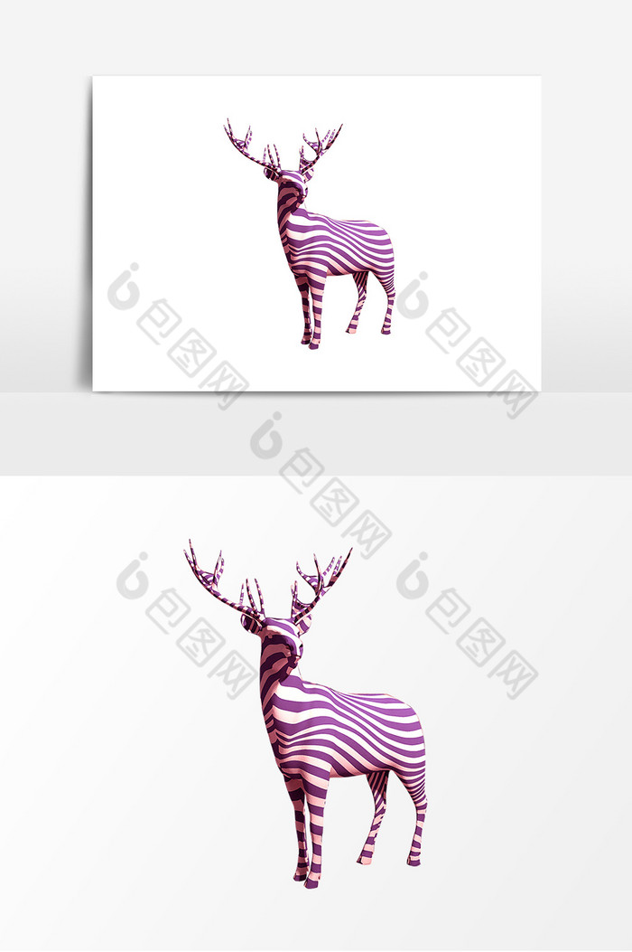 线条小鹿装饰图片图片