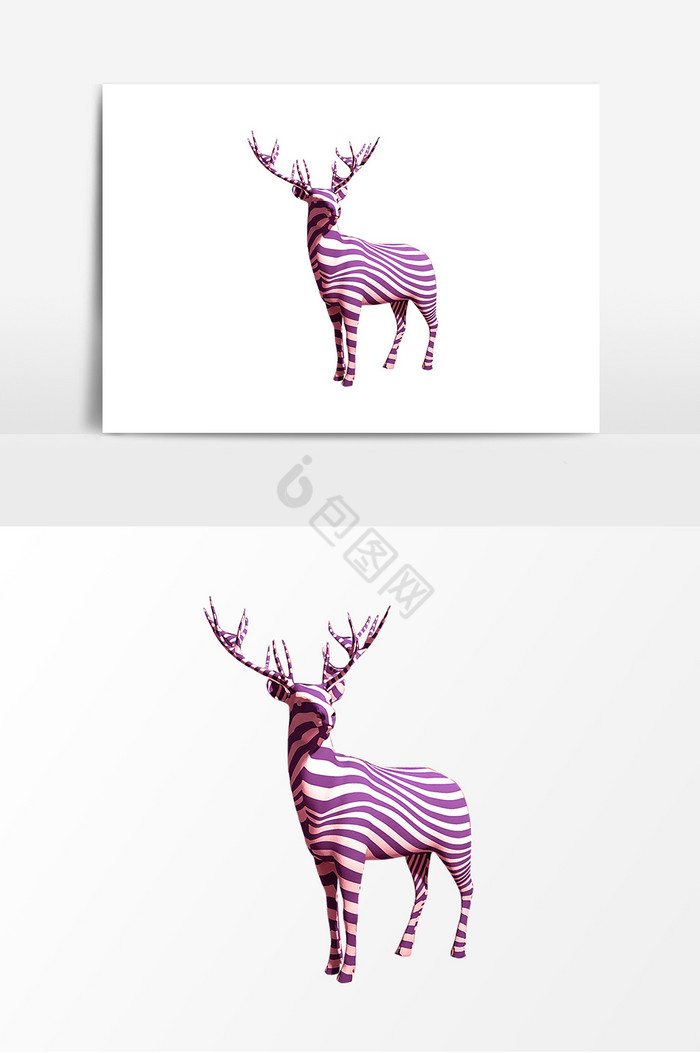 线条小鹿装饰图片