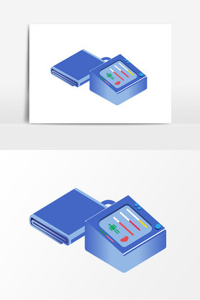 2.5D立体风格高科技血压仪元素