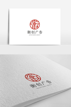 中式简洁大气广告公司logo设计模板