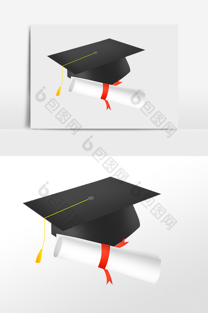 毕业季学士帽录取证书插画图片图片