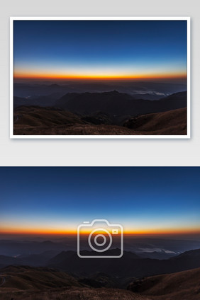自然风光山顶日出天际线摄影图片