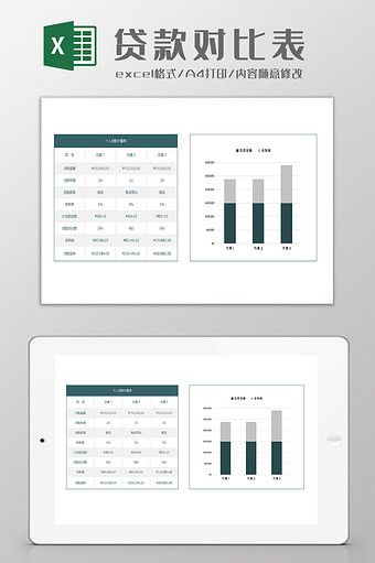 个人贷款对比计算表excle模板图片