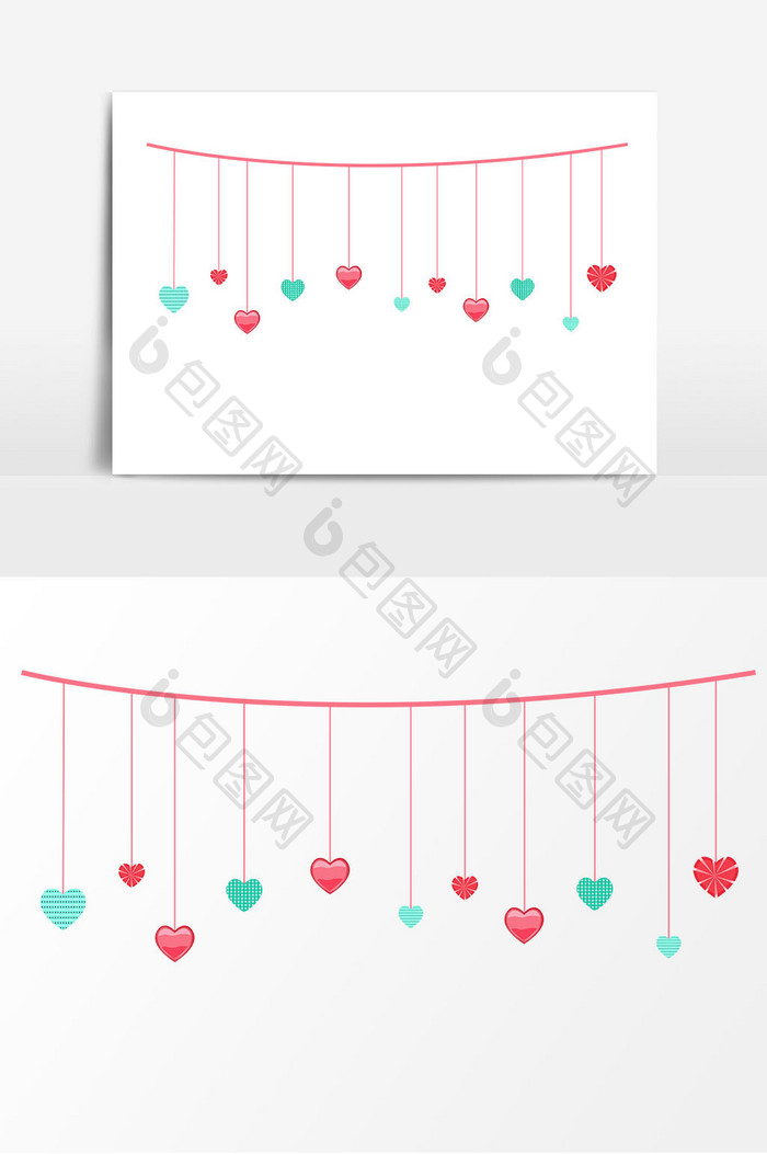 卡通爱心装饰元素设计