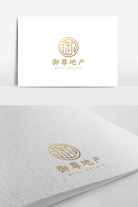 中式大气简洁简约尊贵地产logo模板