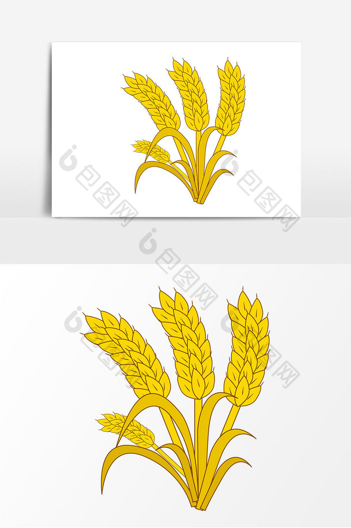 黄色小麦成熟矢量元素
