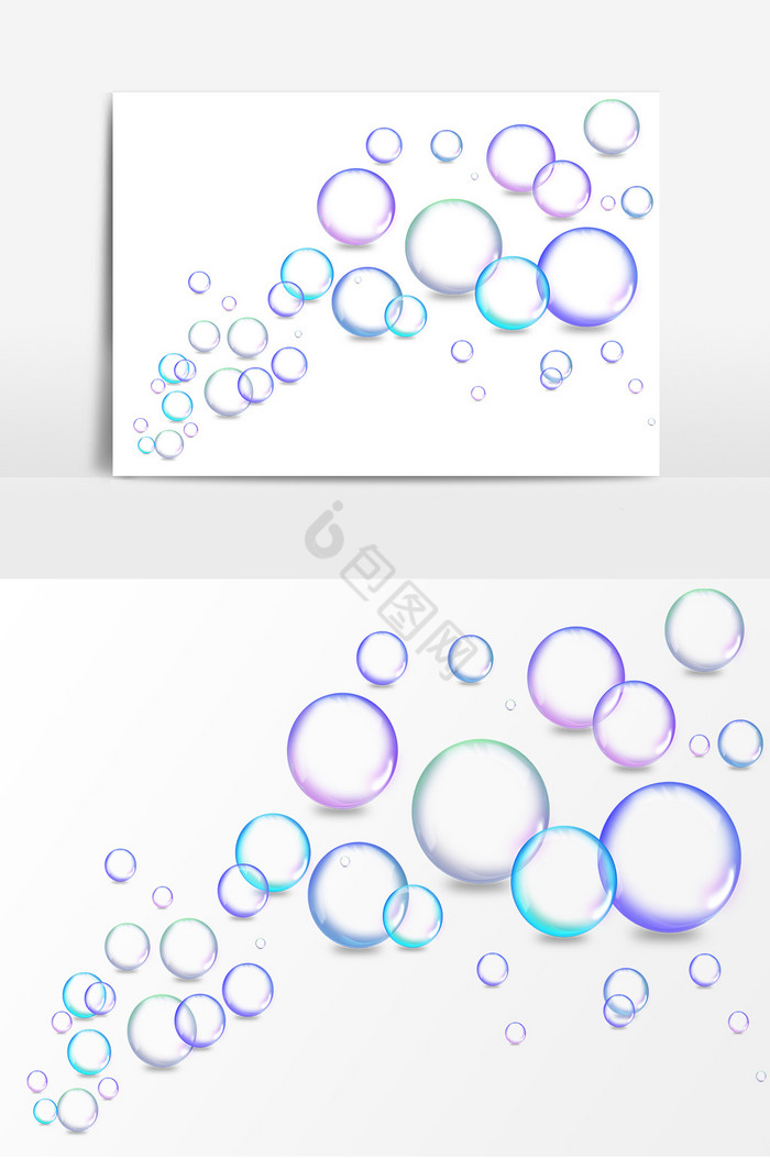 彩色透明气泡水珠图片