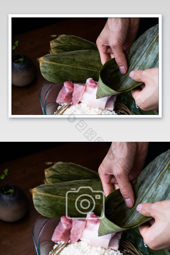 端午节粽子筒粽中华传统习俗包粽子摄影图
