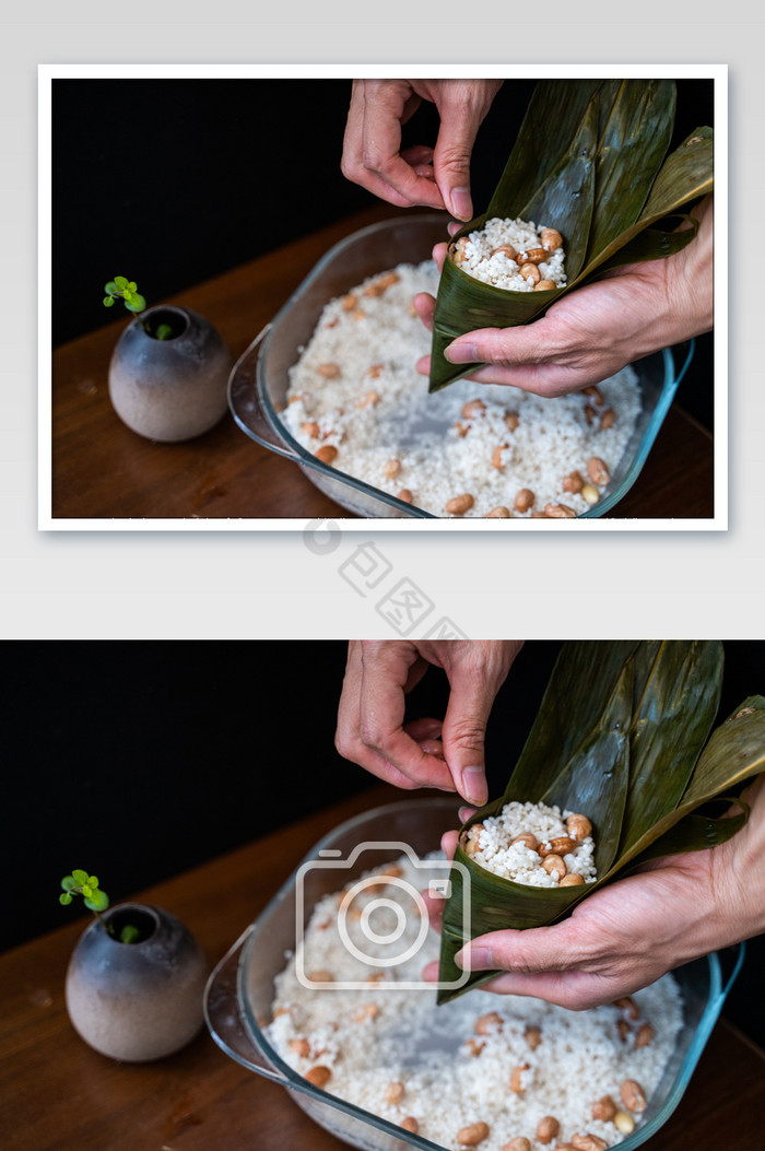 端午节粽子角黍筒粽中华传统包粽子图片