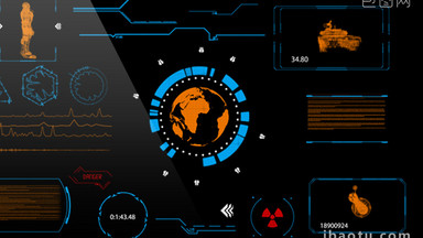 HUD现代科技信息化动态UI元素AE模板