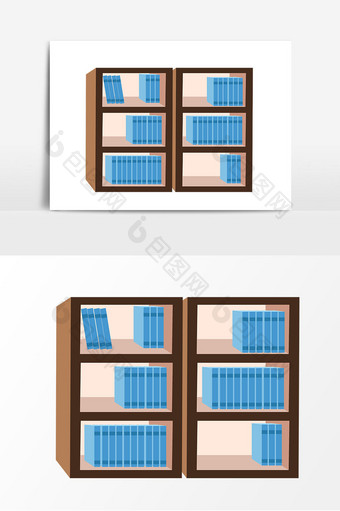 柜子书架矢量元素图片