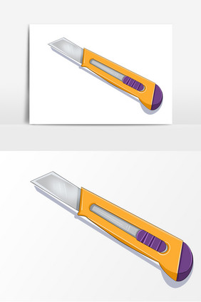 工具刀手绘卡通元素