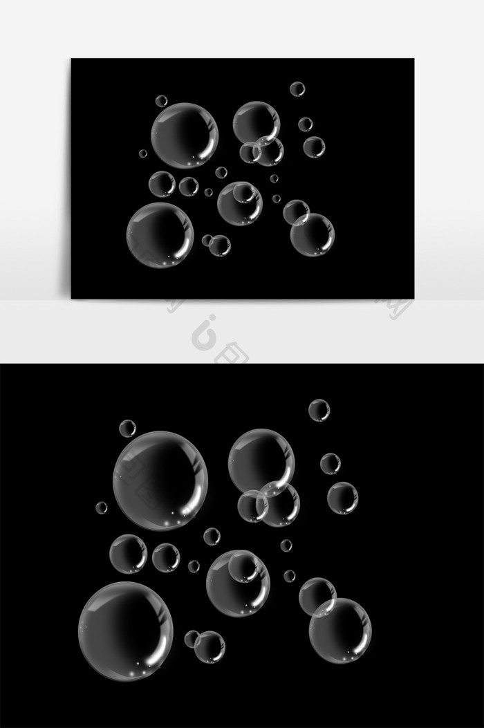 透明气泡水滴水晶圆球装饰元素
