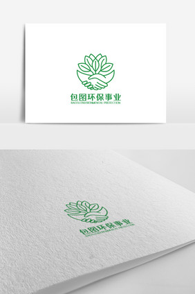 简洁大方绿色环保主题logo设计