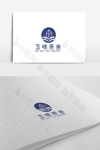 中国风茶舍主题logo设计图片