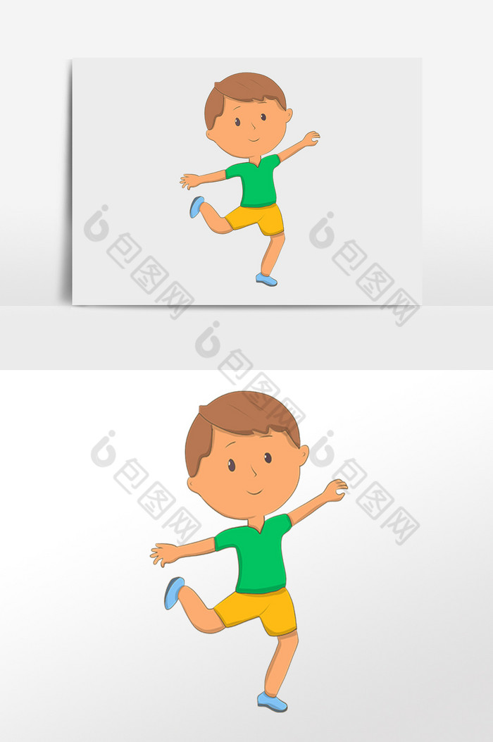 六一儿童节开心跳跃男孩插画图片图片
