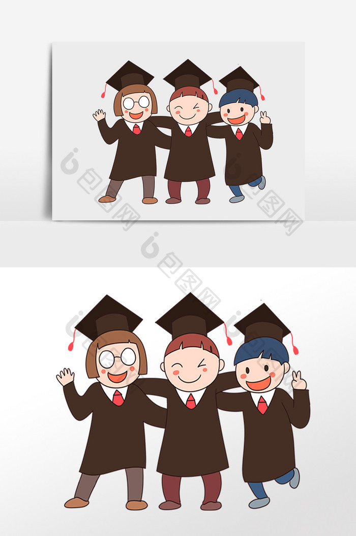 毕业季学士服拍照毕业生插画图片图片