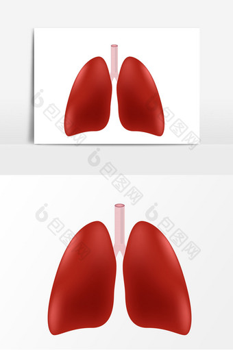 卡通肺脏矢量元素图片