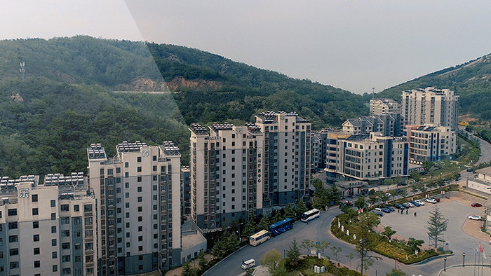 风景幽静的磁山小镇航拍视频