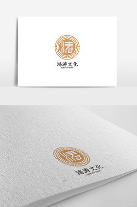 个性鸿涛文化标志logo设计